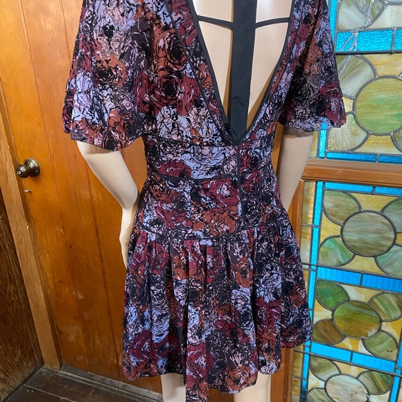Free People Purple And Red Floral Mini Dress - Picture 12 of 16
